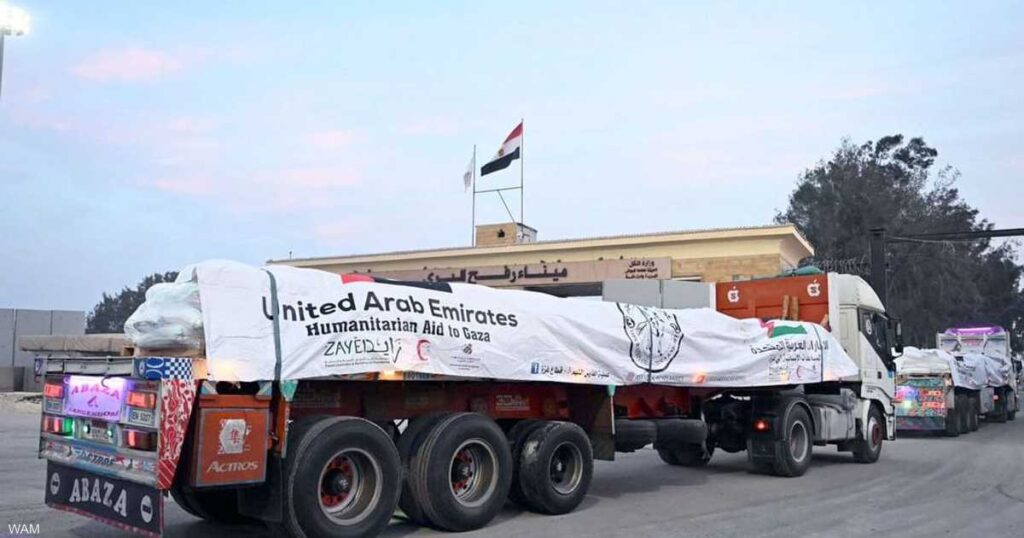 "الفارس الشهم 3".. 3 قوافل مساعدات إماراتية تصل قطاع غزة