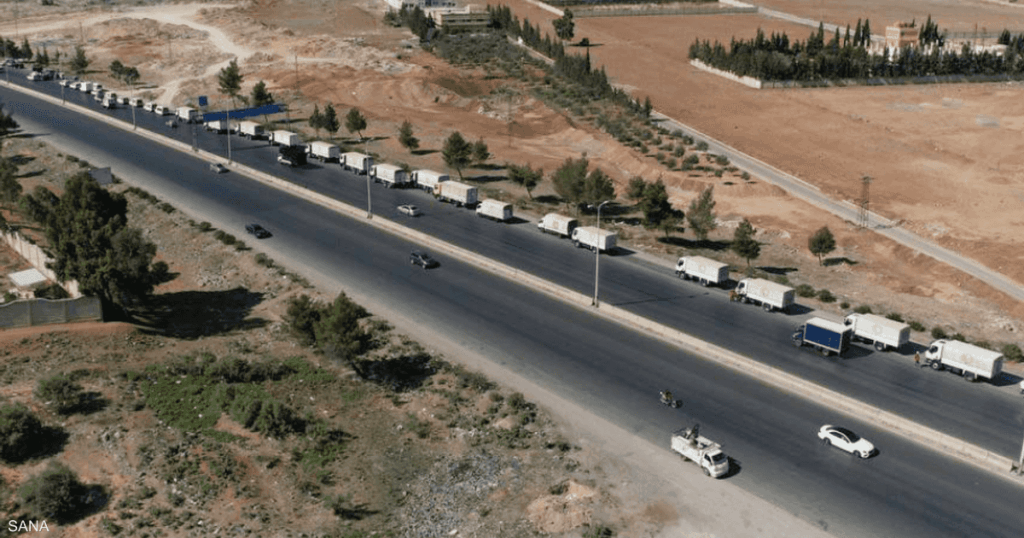 فيديو.. دخول قافلة مساعدات طبية إلى السويداء